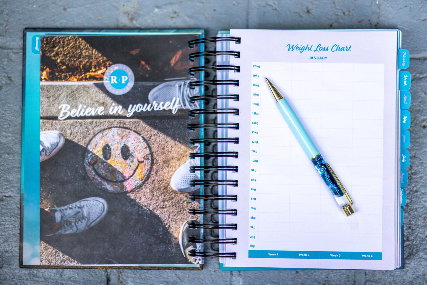 Yearly January to December Fitness Planner